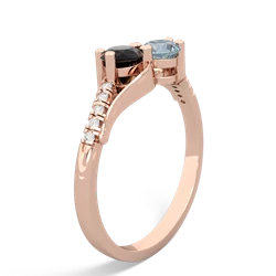 Onyx Infinity Pave Two Stone 14K Rose Gold ring R5285