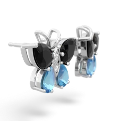 Onyx Butterfly 14K White Gold earrings E2215