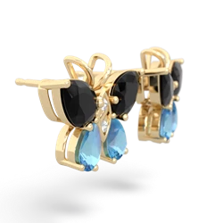 Onyx Butterfly 14K Yellow Gold earrings E2215