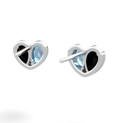 Onyx 'Our Heart' 14K White Gold earrings E5072