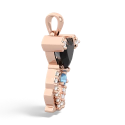 Onyx Puppy Love 14K Rose Gold pendant P5800