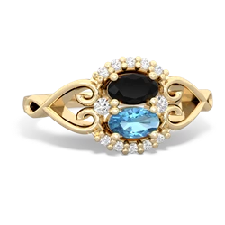 Onyx Love Nest 14K Yellow Gold ring R5860