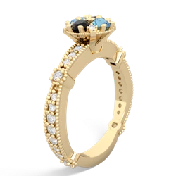 Onyx Sparkling Tiara Cluster 14K Yellow Gold ring R26293RD