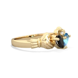 Onyx 'Our Heart' Claddagh 14K Yellow Gold ring R2388