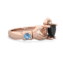 Onyx Claddagh Keepsake 14K Rose Gold ring R5245