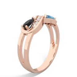 Onyx Diamond Infinity 14K Rose Gold ring R5390