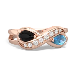 Onyx Diamond Infinity 14K Rose Gold ring R5390