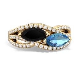 Onyx Diamond Rivers 14K Yellow Gold ring R3070