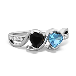 Onyx Side By Side 14K White Gold ring R3090