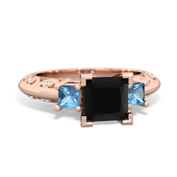 Onyx Eternal Embrace Engagement 14K Rose Gold ring C2001