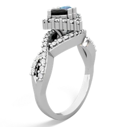 Onyx Diamond Twist 'One Heart' 14K White Gold ring R2640HRT