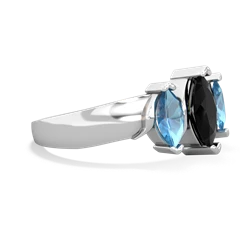 Onyx Three Peeks 14K White Gold ring R2433