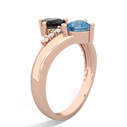 Onyx Heart To Heart 14K Rose Gold ring R2064