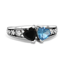 Onyx Heart To Heart 14K White Gold ring R3342