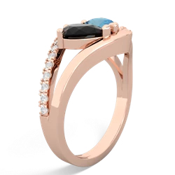 Onyx Nestled Heart Keepsake 14K Rose Gold ring R5650