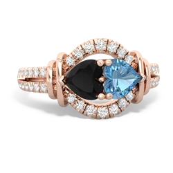 Onyx Art-Deco Keepsake 14K Rose Gold ring R5630