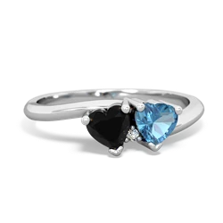 Onyx Sweethearts 14K White Gold ring R5260