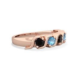 Onyx Anniversary Band 14K Rose Gold ring R2089