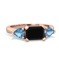 Onyx Three Stone 14K Rose Gold ring R5235