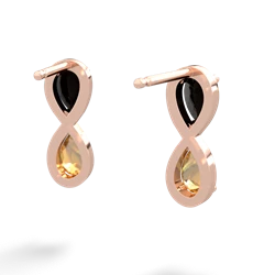 Onyx Infinity 14K Rose Gold earrings E5050