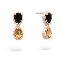 Onyx Infinity 14K Rose Gold earrings E5050