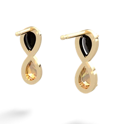 Onyx Infinity 14K Yellow Gold earrings E5050