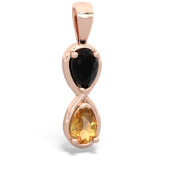 Onyx Infinity 14K Rose Gold pendant P5050