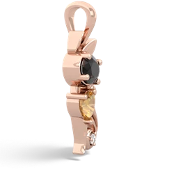 Onyx Kitten 14K Rose Gold pendant P5780