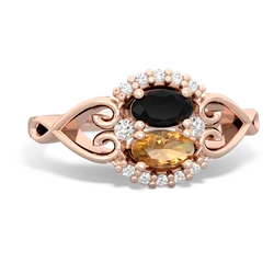 Onyx Love Nest 14K Rose Gold ring R5860