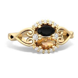 Onyx Love Nest 14K Yellow Gold ring R5860