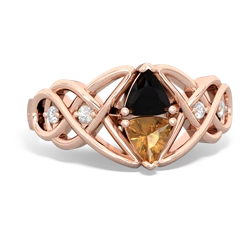 Onyx Keepsake Celtic Knot 14K Rose Gold ring R5300