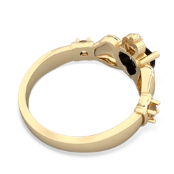 Onyx Claddagh Keepsake 14K Yellow Gold ring R5245