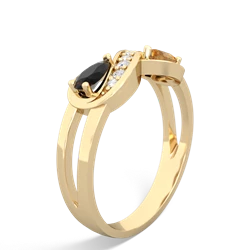 Onyx Diamond Infinity 14K Yellow Gold ring R5390