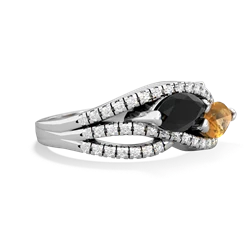 Onyx Diamond Rivers 14K White Gold ring R3070