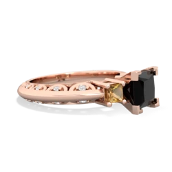 Onyx Eternal Embrace Engagement 14K Rose Gold ring C2001