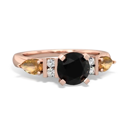 Onyx 6Mm Round Eternal Embrace Engagement 14K Rose Gold ring R2005