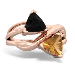 Onyx Split Band Swirl 14K Rose Gold ring R2341