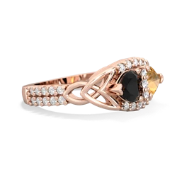 Onyx Sparkling Celtic Knot 14K Rose Gold ring R2645