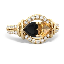 Onyx Art-Deco Keepsake 14K Yellow Gold ring R5630