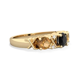 Onyx Hugs And Kisses 14K Yellow Gold ring R5016