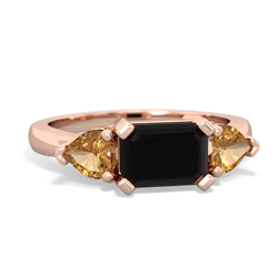 Onyx Three Stone 14K Rose Gold ring R5235