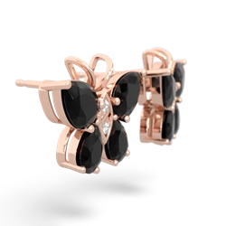 Onyx Butterfly 14K Rose Gold earrings E2215