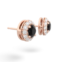 onyx halo earrings