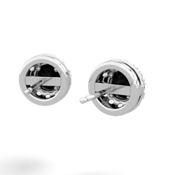 Onyx Diamond Halo 14K White Gold earrings E5370