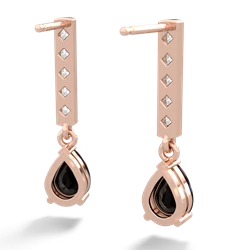 Onyx Art Deco Diamond Drop 14K Rose Gold earrings E5324