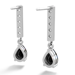 Onyx Art Deco Diamond Drop 14K White Gold earrings E5324