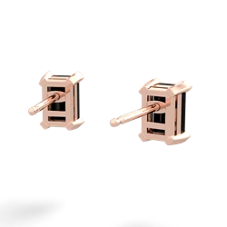 Onyx 6X4mm Emerald-Cut Stud 14K Rose Gold earrings E1855