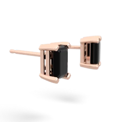 Onyx 6X4mm Emerald-Cut Stud 14K Rose Gold earrings E1855