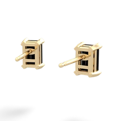 Onyx 6X4mm Emerald-Cut Stud 14K Yellow Gold earrings E1855