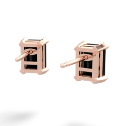 Onyx 7X5mm Emerald-Cut Stud 14K Rose Gold earrings E1856